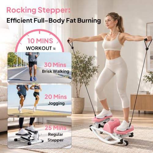 Rock Stepper Side to Side, 300 LBS Capacity, Side Stepper Exercise at Home - color: Glossy Pink