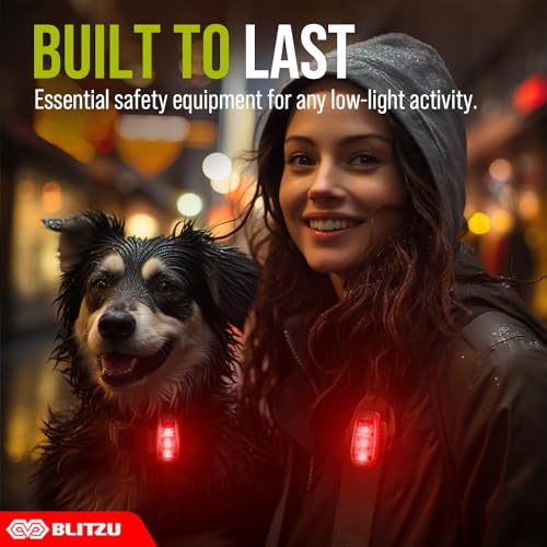LED Safety Lights 4 Pack, Clip On High Visibility Strobe Light for Walk Run - color: Red