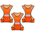 TCCFCCT Reflective Running Vest, High Visibility Running Gear with Large Pocket - color: 3 Pack Mesh Orange