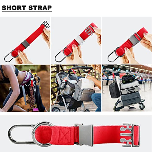 ZINZ Elastic Jacket Gripper Travel Strap with D-Ring Hooks and Buckle - color: Red