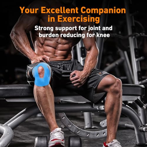 KTQUICK Precut Kinesiology Tape for Knees,12 PCS,20% Stronger Adhesive Blue - color: Blue, size: 12PCS