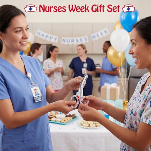 Chumia 12 Pcs Nursing Scissor, Nurse Week Gifts Bulk, 5.7" Blade Tape - style: Nurses' Day Style