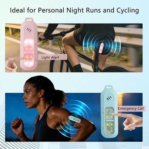 130DB Rechargeable Personal Alarm | One-Button Alarm | 4 Flash Light Modes | Equipped with a Back Clip | Free Keychain Included | Ideal for Women, Kids and the Elderl（Black - color: Black