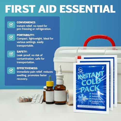 100 Pack Instant Ice Packs for Injuries, Disposable First Aid Cold Packs - size: 100 Pack (6" x 4.5")