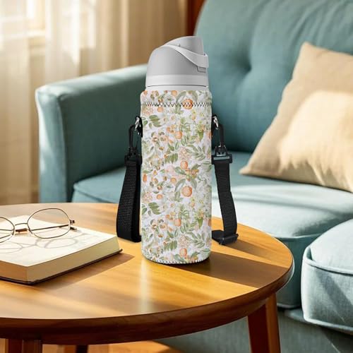 RICHEN Neoprene Water Bottle Carrier Bag with Adjustable Shoulder Strap,Insulated Water Bottle Cover for Stainless Steel/Glass/Plastic Bottles - color: BC-53, size: 500ml