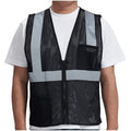 AYKRM 2 Pocket Mesh High Visibility Reflective Safety Vest for men & Women ANSI/ISEA 107 Standards - color: Black, size: 6X-Large