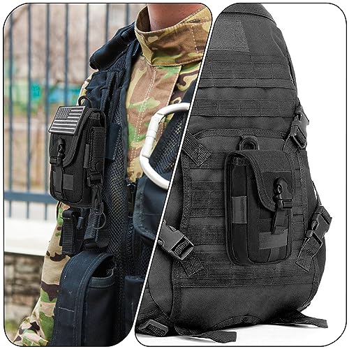 SOWHUP Tactical Molle Pouch Cell Phone Pouch Holster Small Utility EDC Pouch Gadget Organizer Bag - color: Black2
