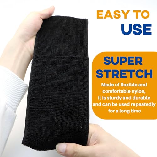 2 Pack Wheelchair Leg Straps - Polyester Material, Reliable & Elastic - Foot, Calf & Seat Belt Restraints for Wheelchair Accessory (Width 4 inches) - size: Self-Adhesive