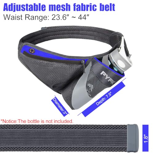 PYFK Running Belt Hydration Waist Pack with Water Bottle Holder for Men Women Waist Pouch Fanny Bag Reflective - color: Blue