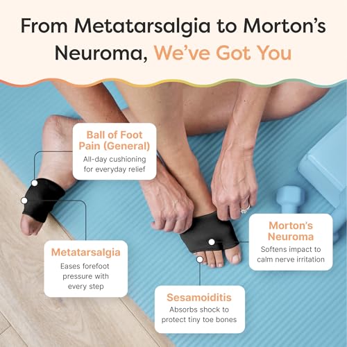 ZenToes Metatarsal Pads for Women, Ball of Foot Gel Cushion Sleeve, Large - color: Black, size: Large