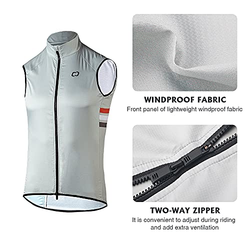 CATENA Men's Windbreaker Vest Windproof Sleeveless Jacket Visibility Safety Gilet Super-Light Coat Active - color: Grey-48, size: X-Small