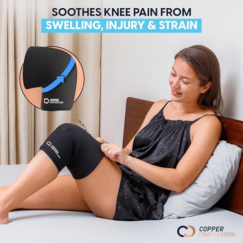 Copper Compression CopperFreeze™ Knee Sleeve Hot & Cold Therapy Support for Pain, Swelling, and Injury Recovery – 360° Copper Infused Relief for Knees and Joints