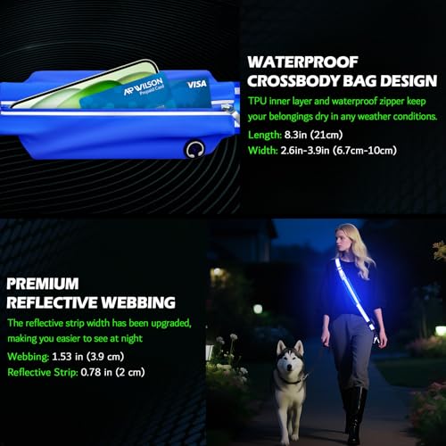 LED Reflective Night Walking Safety Gear,Adjustable Walking Light Belt, for Night Dog Walking,High Visibility Safety Lights for Walking at Night for Men Women Jogging Running Biking