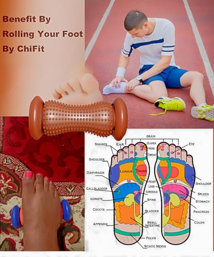 ChiFit Manual Foot Massager Roller for Plantar Fasciitis Relief, Portable Deep Tissue Muscle Massage Roller for Foot Arch and Heel Pain, Effective Reflexology Tool Relax The Nerves (Chocolate) - color: Chocolate