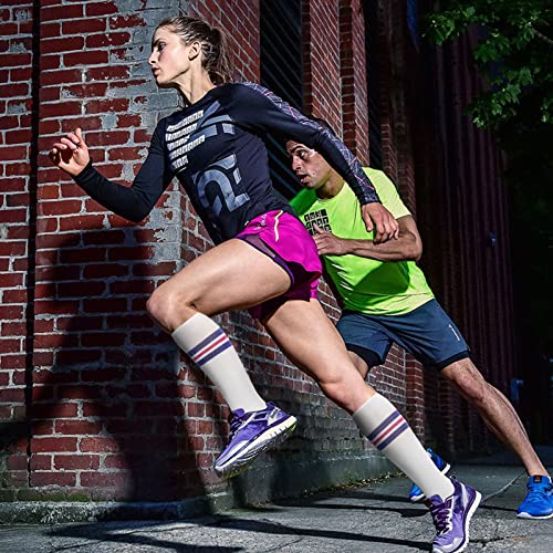 fenglaoda 8 Pairs Compression Socks for Men & Women 20-30 mmHg Knee High Nurse Pregnant Running Medical and Travel Athletic - color: 15-8 Pairs-3, size: Small-Medium