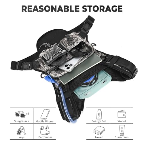 Criuage USA Patent Running Hydration Vest Backpack, Lightweight Chest Pack with 2.0L Water Bladder Bag Daypack for Hiking Running Cycling Race Marathon for Women Men - color: Cagray