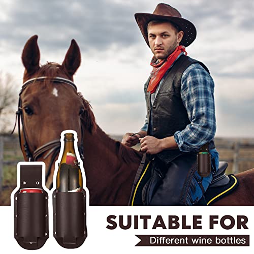 3 Pcs Beer Holster Classic PU Leather Beer Holster Bottle Holders