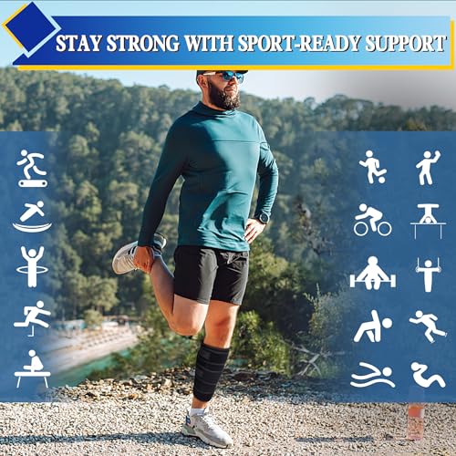 Hiball Adjustable Calf Brace for Men Women, Lower Leg Compression Wrap - size: Large