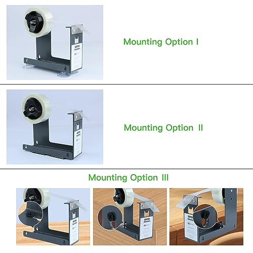 U.S. Solid Iron Desktop Tape Dispenser - 2.5 Inch Wide, 3 Inch Core, 3 Mounting Options, Extremely Durable
