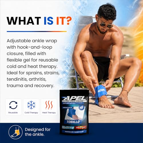 APEL Gel Cold & Hot Ankle Gel Pack, Reusable Wrap, Flexible Compress Relief