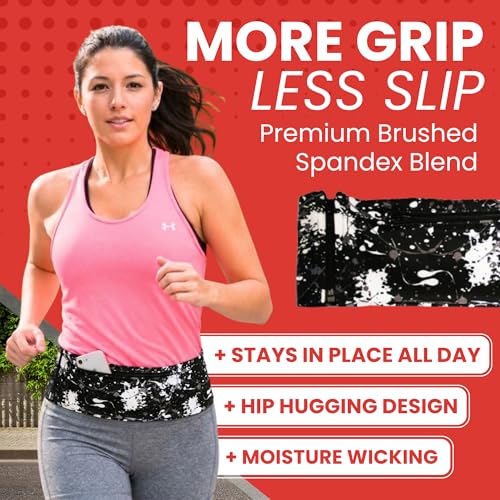 Fusion Belts Running Belt for Women & Men - Patented Side Zipper On Design - color: Paint Splatter, size: Small