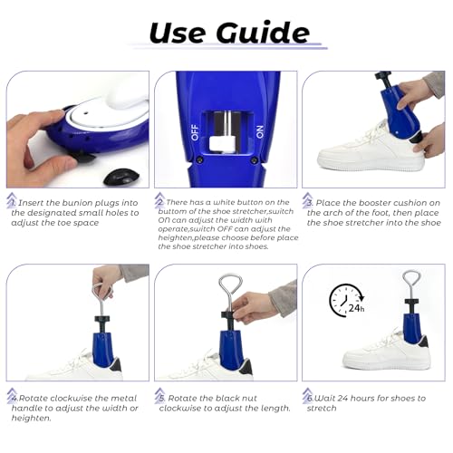 2 Piece Shoe Stretcher Boot Stretcher for Men & Women, 3-Way Shoe Widener - color: Blue, size: Men 9-13,Women 10.5-13