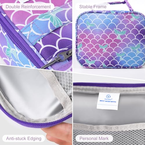 Genteen Kids Insulated Lunch Box for Boys Girls,Back to School,Office - color: P-1pk Mermaid