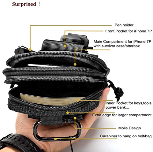 Belt Pouch, Tactical Molle Phone Pouch EDC Utility Pouches Waist Bag Packs, Small Cell Phone Holster Gear Tool Gadget Pocket for Men Running - color: Strap Green
