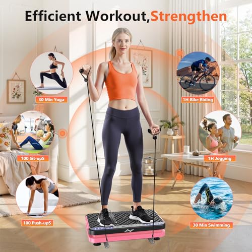 AXV Vibration Plate Exercise Machine Fitness Platform Body Vibrating Board - color: ARK.PINK