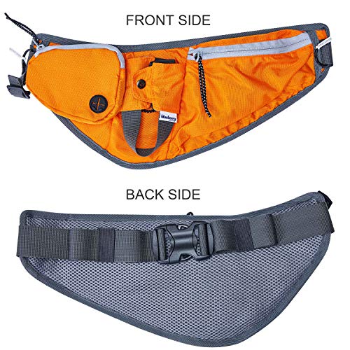 Blueberry Style Orange Bumbag Waist Bag Fanny Pack for Walking Running - Built-in Poop Bag Holder, Dog Treat Pouch, Adjustable Waistband, and Bottle Holder - color: 1 Pack Waist Bag - Orange