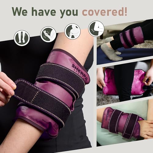 Medium Gel Ice Pack Wrap with Straps, Stretchable 8" x 23" - style: Purple