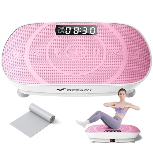 MERACH CV30 Pro Curved Vibration Plate Exercise Machine, Powerful & Quiet - color: Pink