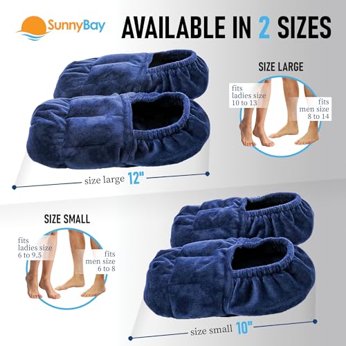 SunnyBay Microwavable Foot Warmer Slippers, Small, Navy Blue - size: Small