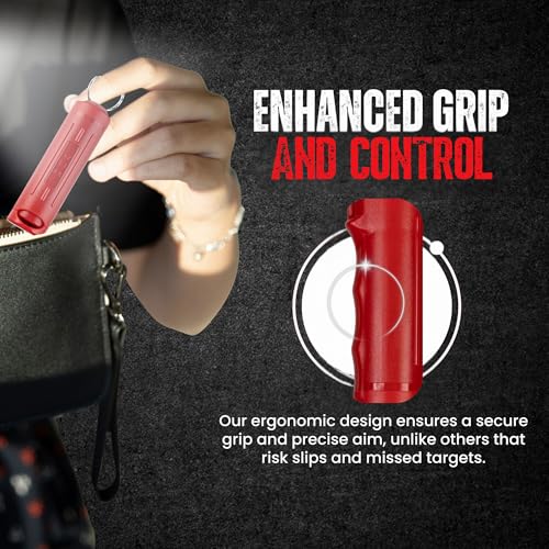 Police Magnum Keychain Pepper Spray Flip Top Safety 2 Pack 1/2oz - Maximum Heat Strength OC with Dye - Tactical Small Compact Case Holder - for Women & Men's Self Defense - Made in The USA - color: RED