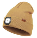 LED Beanie with The Light, Unisex Gifts for Men Dad Husband Him - color: Brown