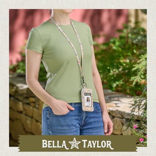Bella Taylor ID Lanyard, Quilted ID Holder, Prairie Meadow - color: Prairie Meadow