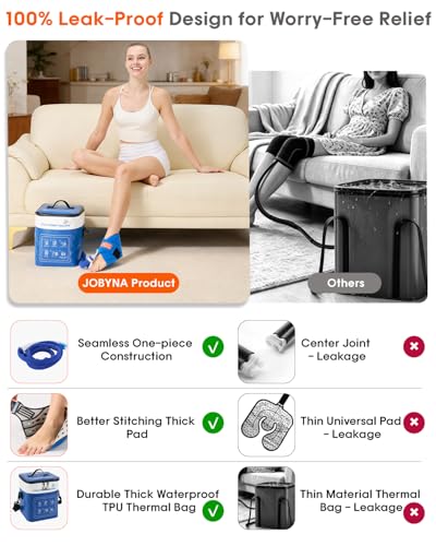 Cold Therapy Machine for Ankle, Ice Therapy Machine with Timer (15/30/45min & Always On), Temperature Display & 3 Flow Modes, Adjustable Cryo Cuff for Post-Surgery Recovery, Pain & Swelling Relief