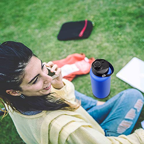 Lid for Hydro Flask 32 40 oz Wide Mouth, Replacement Lids Compatible with Hydro Flask Wide Mouth Water Bottle, Top Spout Lid with Handle, Wide Mouth Lid Chug Cap Accessories - color: Black - 2 Pack