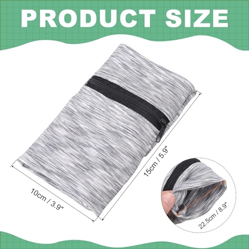 uxcell Wrist Pouch Wrist Wallet Sports Wristband Wallet with Zipper Pocket for Running Jogging Hiking - color: Gray