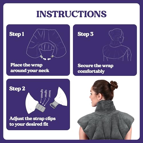 Microwavable Heating Pad for Neck, Shoulders, and Back by Joy & Grace | 5 Lb Weighted Neck & Shoulder Wrap | Moist Heat Therapy Pack for Relaxation and Comfort | Soft Micro-Mink Cover | Scented Gray - color: Gray, style: Scented