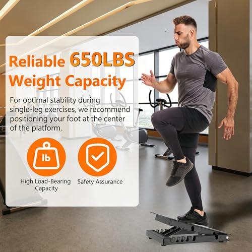 Slant Board for Calf Stretching, Steel Squat Wedge Hold Up to 650LBS - color: Black