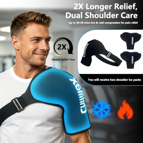 Shoulder Ice Pack Wrap for Rotator Cuff Cold Therapy Brace 2Pack - color: 2 Pcs Large-black