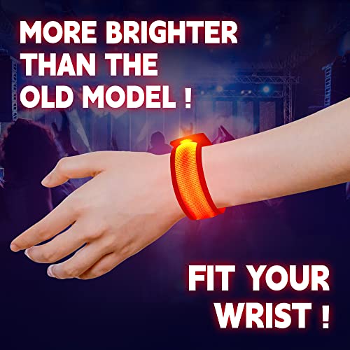 FANL 8/12/24 Pack LED Glow Bracelets, 8 Colors, Light Up Party Favors - color: 8 Pack – Red