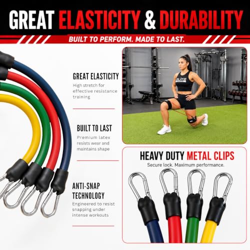 Speed & Agility Training Bands – Leg Resistance Bands Set with Thigh & Ankle Straps, 10 Resistance Bands, Carry Bag for Soccer, Football, Basketball, Boxing & All Sports Training