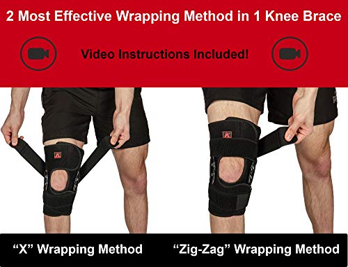 Hinged Knee Brace Support with Strap & Side Patella Stabilizers for Protection & Pain Relief for Arthritis, Meniscus Tear, ACL, MCL - Sports Compression Wrap for Running & Recovery - Men & Women - size: Large