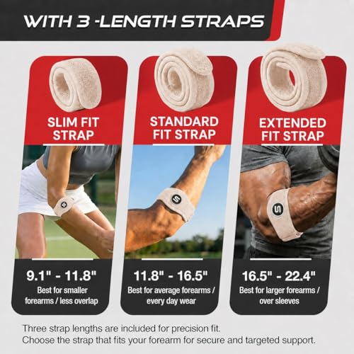 Sleeve Stars Tennis Elbow Brace for Men & Women, Fits 9"-23" (Single/Beige) - color: Beige