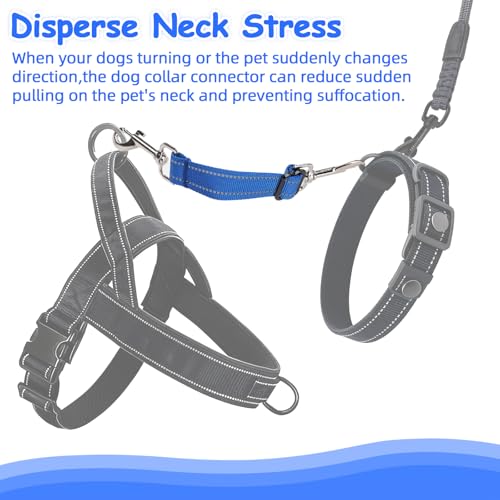 YUEPET Dog Safety Collar Clips 2 Pack Adjustable Prong Collar Backup Clips - color: Red+Blue