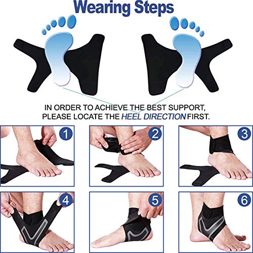 beister 1 Pair Ankle Support Breathable Neoprene Compression Ankle Brace for Men and Women, Elastic Sprain Foot Sleeve for Sports Protect, Arthritis, Plantar Fasciitis, Achilles tendonitis, Recovery - size: Large (Pack of 2)