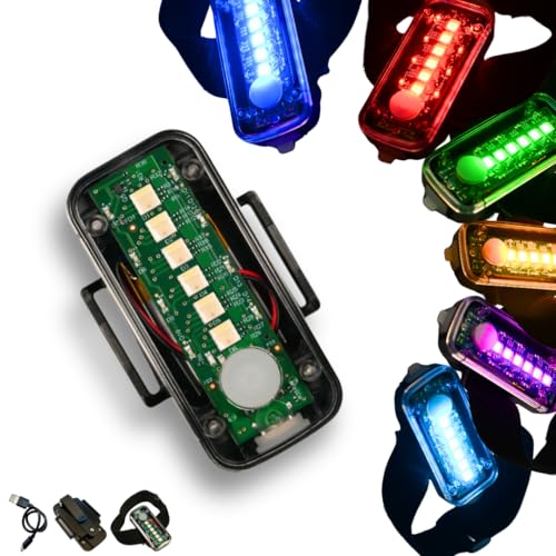SpectraFLUX™ Wearable Multicolor Safety Light, USB Rechargeable, 12 Modes, Running Walking Cycling Biking Scooting, Including Red Taillight & White Headlight, Multiple Mount Options