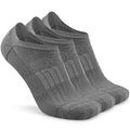 Busy Socks No Show Thin Merino Wool Blend Running Socks with Non-Slip Grips - color: 3 Pairs Medium Grey, size: Small-Medium